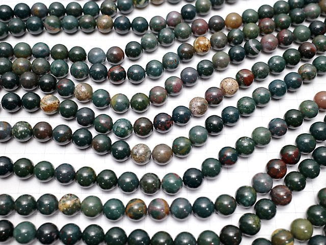 Bloodstone Round 10mm 1strand beads (aprx.15inch/36cm)
