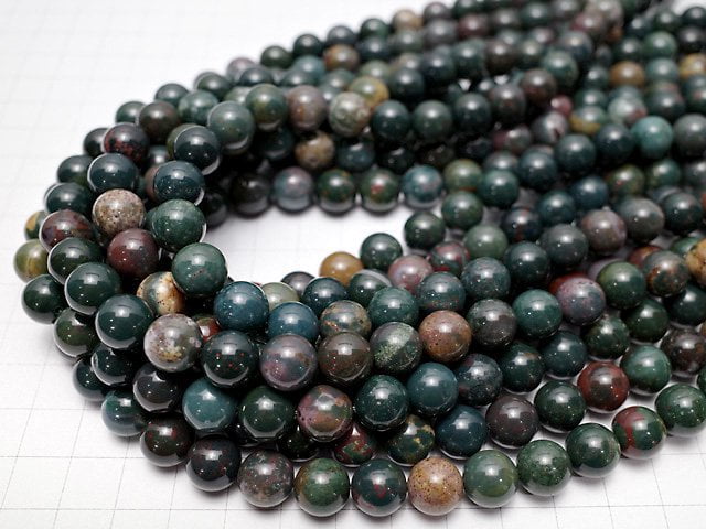 Bloodstone Round 10mm 1strand beads (aprx.15inch/36cm)