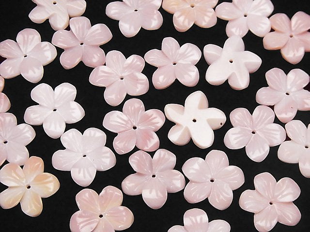 Königin Conch Shell AAA - AAA- Blumen Schnitzerei 15mm zentrales Loch 3 Stück