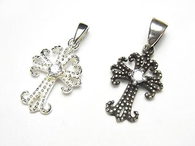Silver925 Cross Pendant w/CZ 1pc