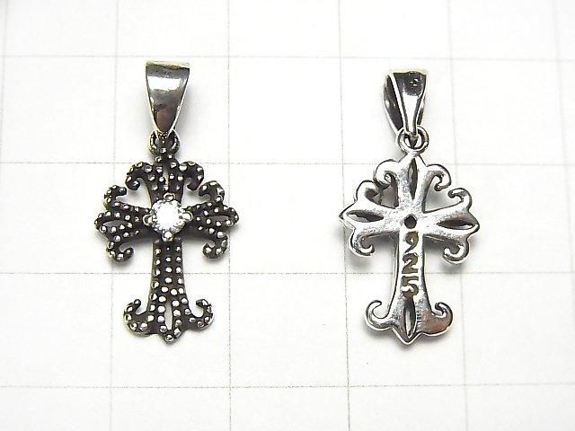 Silver925 Cross Pendant w/CZ 1pc