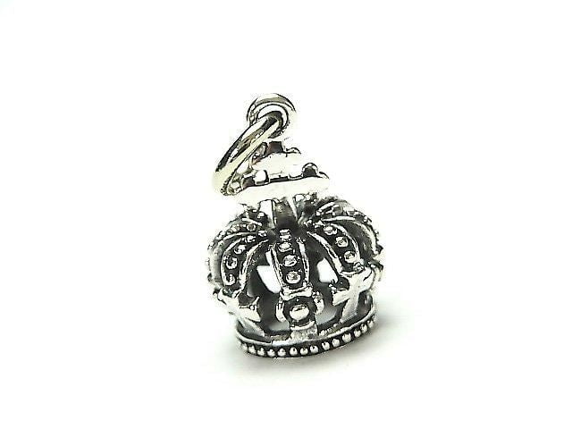 Silver 925 Crown Motif Pendant 19x14x14mm 1pc