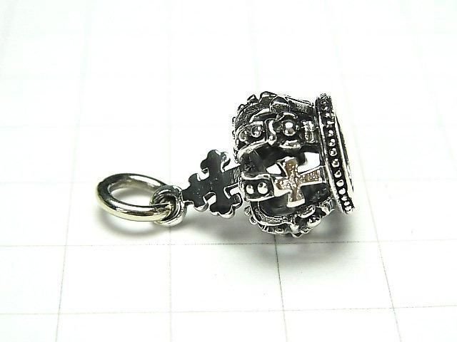 Silver 925 Crown Motif Pendant 19x14x14mm 1pc
