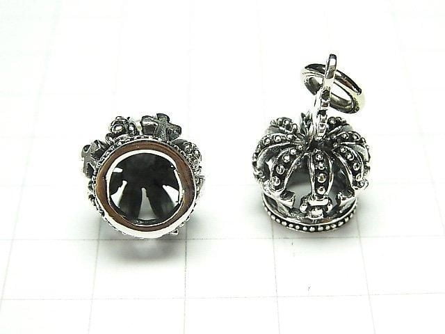 Silver 925 Crown Motif Pendant 19x14x14mm 1pc