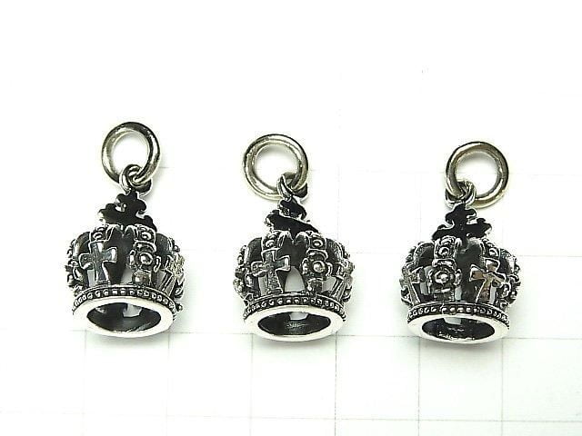 Silver 925 Crown Motif Pendant 19x14x14mm 1pc