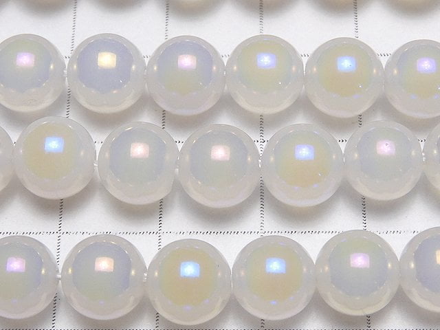 Flash, Weißer Chalcedon Rund 8mm 1Strang Perlen (ca. 15 Zoll / 37 cm)