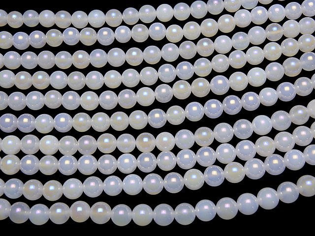 Flash, Weißer Chalcedon Rund 8mm 1Strang Perlen (ca. 15 Zoll / 37 cm)