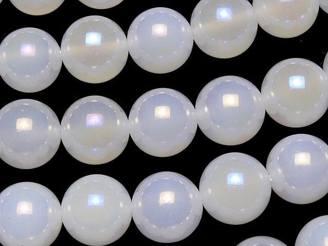 Flash, Weißer Chalcedon Rund 10mm 1Strang Perlen (ca. 15 Zoll / 36 cm)