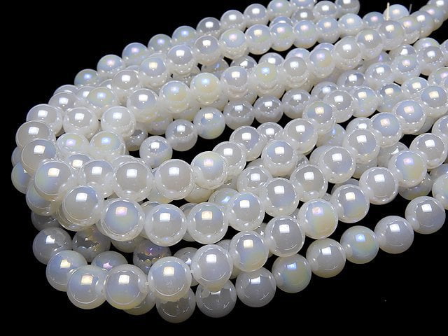 Flash, Weißer Chalcedon Rund 12mm halbe oder 1Strang Perlen (ca. 15 Zoll / 37 cm)