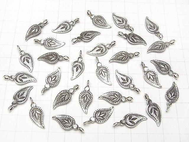 Karen Silver Leaf Charm 21x8x1.5mm 1pc
