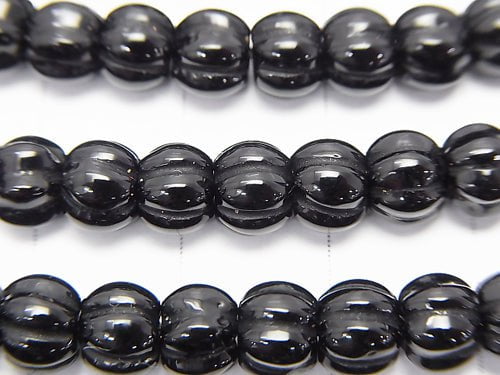 Onyx Pumpkin Shape 6x6x5mm half or 1strand beads (aprx.14inch/34cm)