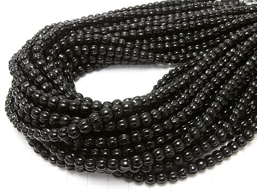 Onyx Pumpkin Shape 6x6x5mm half or 1strand beads (aprx.14inch/34cm)