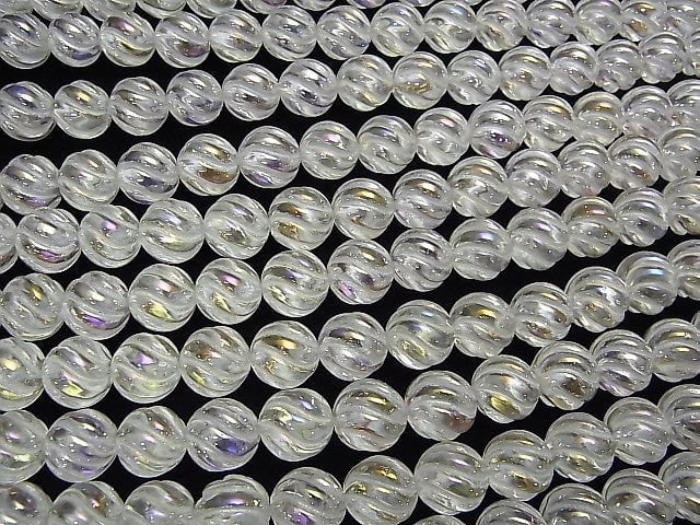 Aqua Crystal Round 12 mm S-line Twist 1/4 or 1 strand beads (aprx.15 inch / 38 cm)