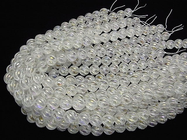 Aqua Crystal Round 12 mm S-line Twist 1/4 or 1 strand beads (aprx.15 inch / 38 cm)