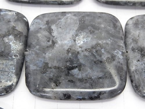 Larvikite Square 45x45x8 half or 1strand beads (aprx.14inch/35cm)