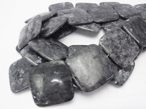 Larvikite Square 45x45x8 half or 1strand beads (aprx.14inch/35cm)