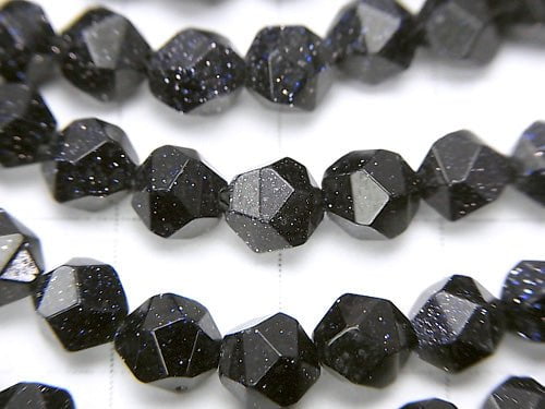 1strand $6.79! Blue Golden Sand Stone 24Faceted Round 5mm 1strand beads (aprx.15inch/37cm)