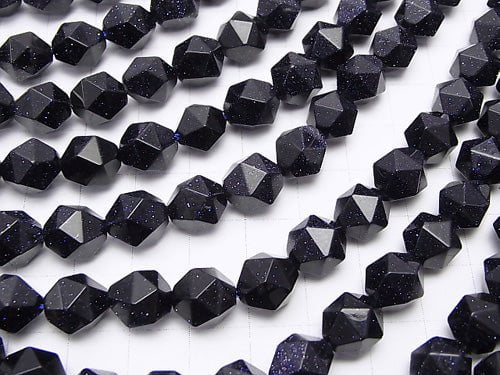 1strand $9.79! Blue Golden Sand Stone 24Faceted Round 10mm 1strand beads (aprx.15inch/37cm)