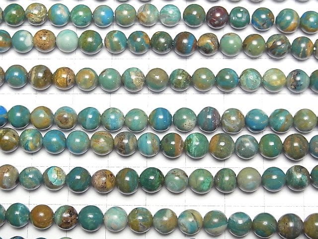 Peruanischer Blauer Opal AA++ Runde 6,5mm 1/4 oder 1Strang Perlen (ca. 15 Zoll / 37 cm)