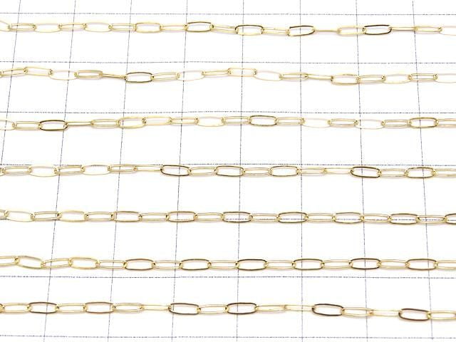 14KGF Long Flat Cable Chain 5.2x1.8mm 10cm