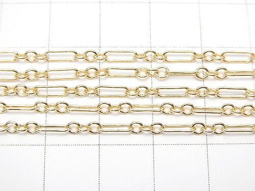 14KGF Figaro (Long and Short) Chain 6.5x2mm 10cm $3.79!