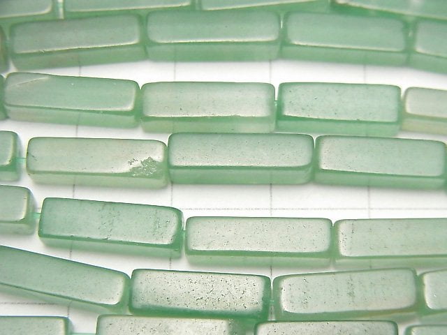 Green Aventurine 4Faceted Faceted Tube 13x4x4mm1strand beads (aprx.15inch/38cm)