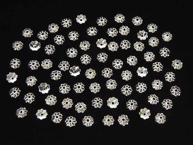 Silver 925 Bead Caps 5x5x2mm No Coating 10pcs