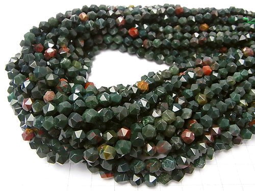 Bloodstone 20Faceted Round 6mm 1strand beads (aprx.15inch/36cm)