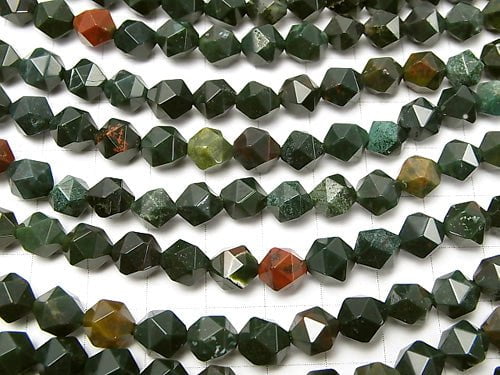 Bloodstone 20Faceted Round 8mm 1strand beads (aprx.15inch/36cm)