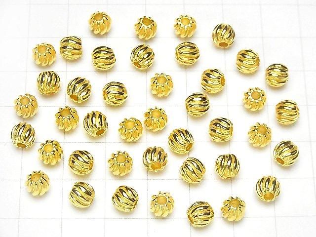 Silver 925 Design Round 6mm 18KGP 2pcs
