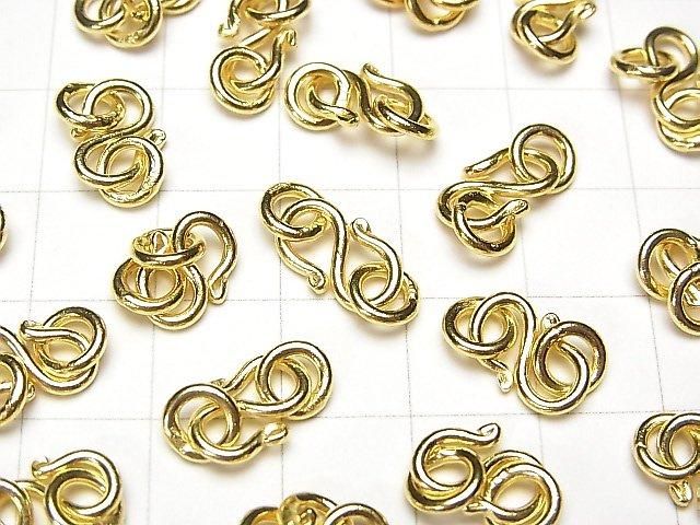 Silver 925 Jump Ring with S-hook, 10x7mm, 18KGP, 2pcs