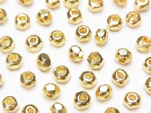 Karen Silver Faceted Button Rondelle 4x4x3mm 18KGP 4pcs