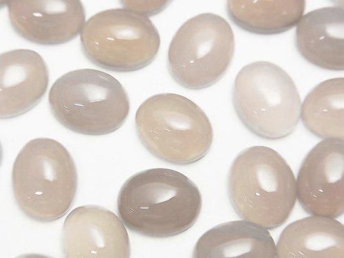 Gray Onyx AAA Oval Cabochon 10x8mm 5pcs