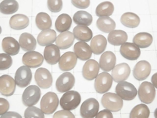 Gray Onyx AAA Oval Cabochon 10x8mm 5pcs