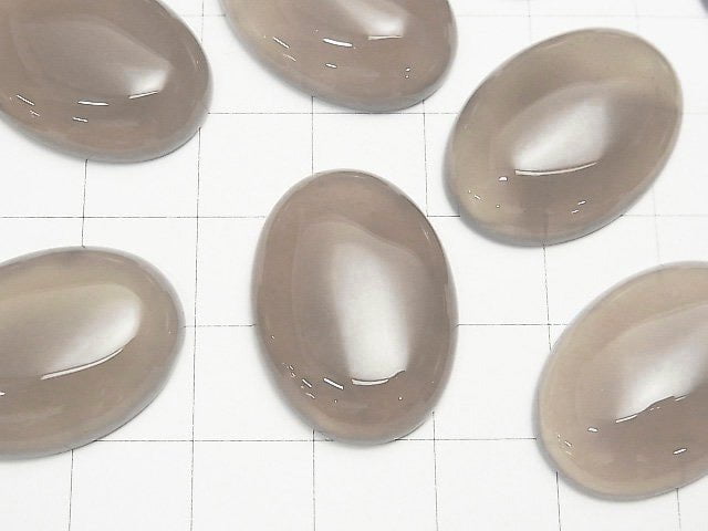 Grauer Onyx AAA Oval Cabochon 25x18mm 1Stück