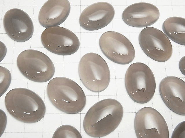 Grauer Onyx AAA Oval Cabochon 25x18mm 1Stück