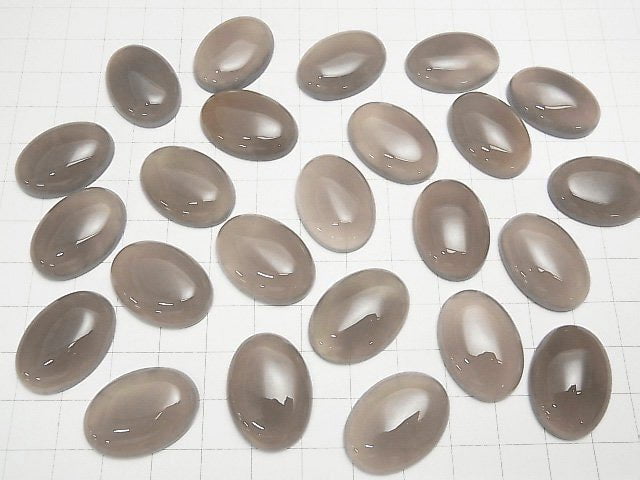 Grauer Onyx AAA Oval Cabochon 25x18mm 1Stück