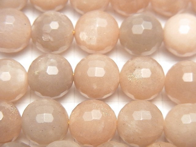 Orangen Mondstein AA++ 128 facettierte runde 10 mm halbe oder 1 Strang Perlen (ca. 15 Zoll / 37 cm)