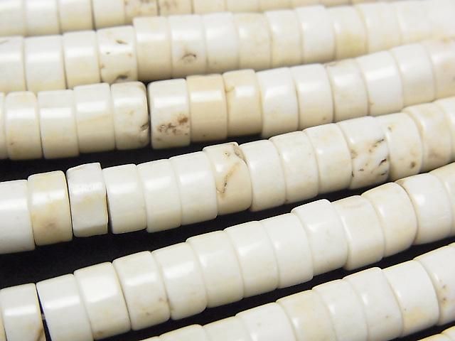 菱鎂礦圓珠 (Heishi) 6x6x3mm 1串珠子 (約15英吋/36公分)