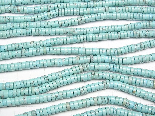 1strand $4.79! Magnesite Turquoise Rondelle (Heishi )6x6x3mm 1strand beads (aprx.15inch/38cm)