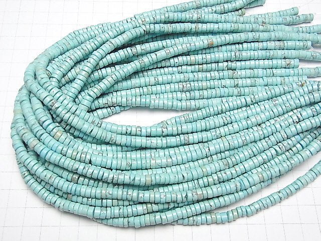 1strand $4.79! Magnesite Turquoise Rondelle (Heishi )6x6x3mm 1strand beads (aprx.15inch/38cm)