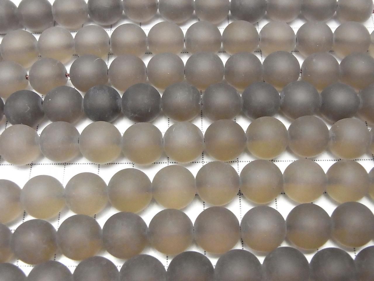 Quartz Fumé Givré AAA Rond 12mm demi-fil ou 1 fil de perles (env. 37cm)