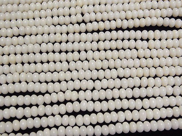 1strand $7.79! White Coral Rondelle 5 x 5 x 3 mm 1strand beads (aprx.15 inch / 38 cm)