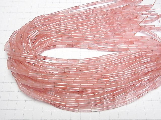 Kirschquarz Glasröhre 13x4x4mm 1Strang (ca. 15 Zoll/36 cm)
