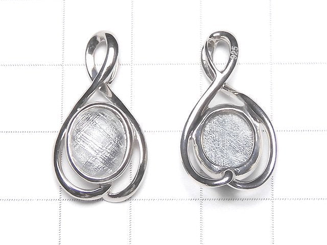 Meteorite (Muonionalusta ) Faceted Oval Pendant 25x14x6mm 1pc Silver925