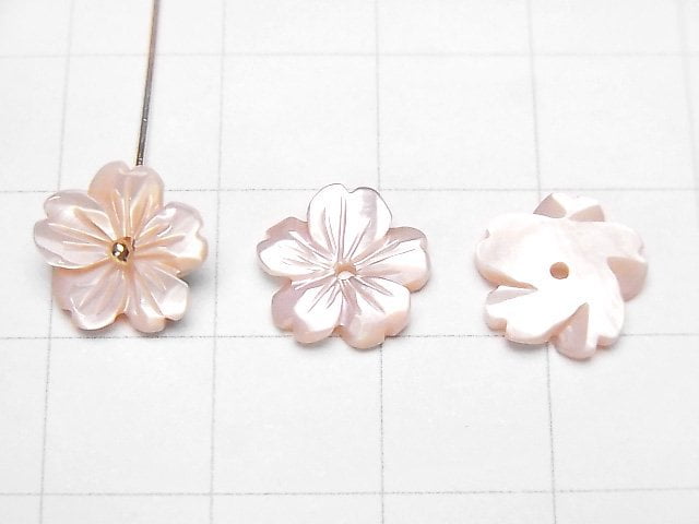 Hochwertige rosa Muschel AAA Blume 10mm mit Mittelbohrung 3Stück