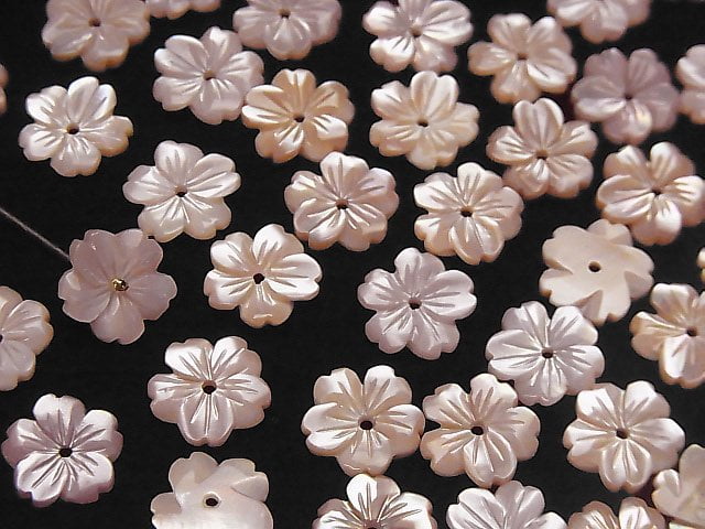 Hochwertige rosa Muschel AAA Blume 10mm mit Mittelbohrung 3Stück