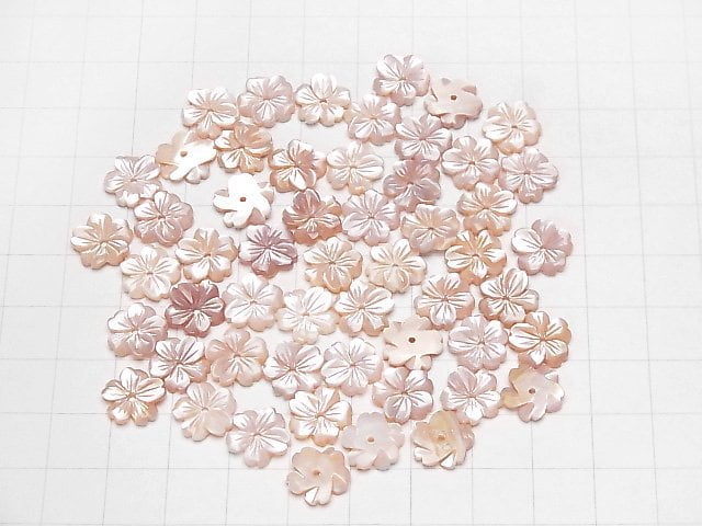 Hochwertige rosa Muschel AAA Blume 10mm mit Mittelbohrung 3Stück