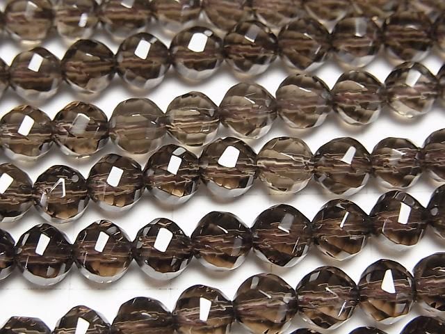 Rauchquarz AAA Twist 72-facettierte Runde 6mm 1/4 oder 1Strang Perlen (ca. 15 Zoll/37 cm)