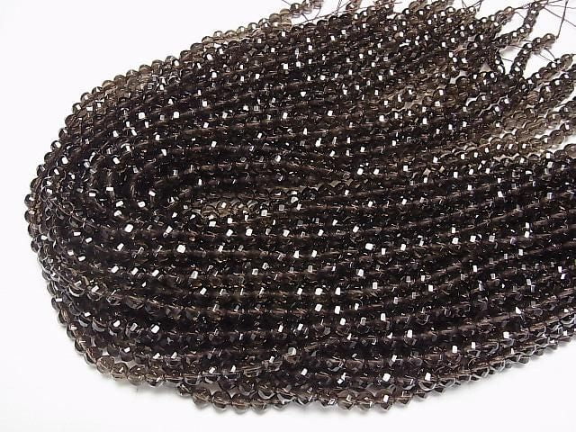 Rauchquarz AAA Twist 72-facettierte Runde 6mm 1/4 oder 1Strang Perlen (ca. 15 Zoll/37 cm)
